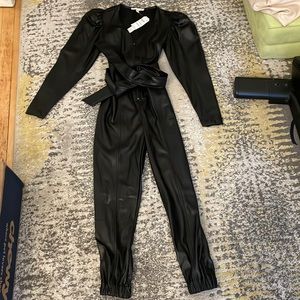 Brand New! With tags! INC x Culpos “Faux leather jumpsuit” XS